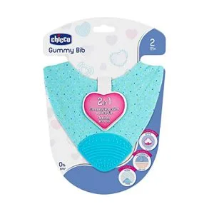 Chicco Teether Gummy Bib Blue 2m+
