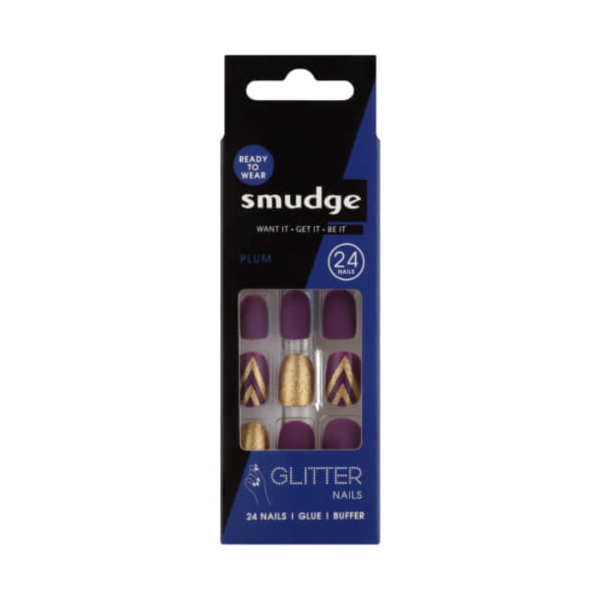 Smudge Nail 24 Pack - Plum