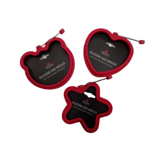 Silicone Shape Egg Mould Bear, Heart and Star