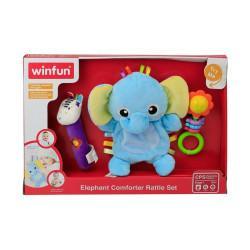 WINFUN ELEPHANT COMFORTER RATTLE SET 3026