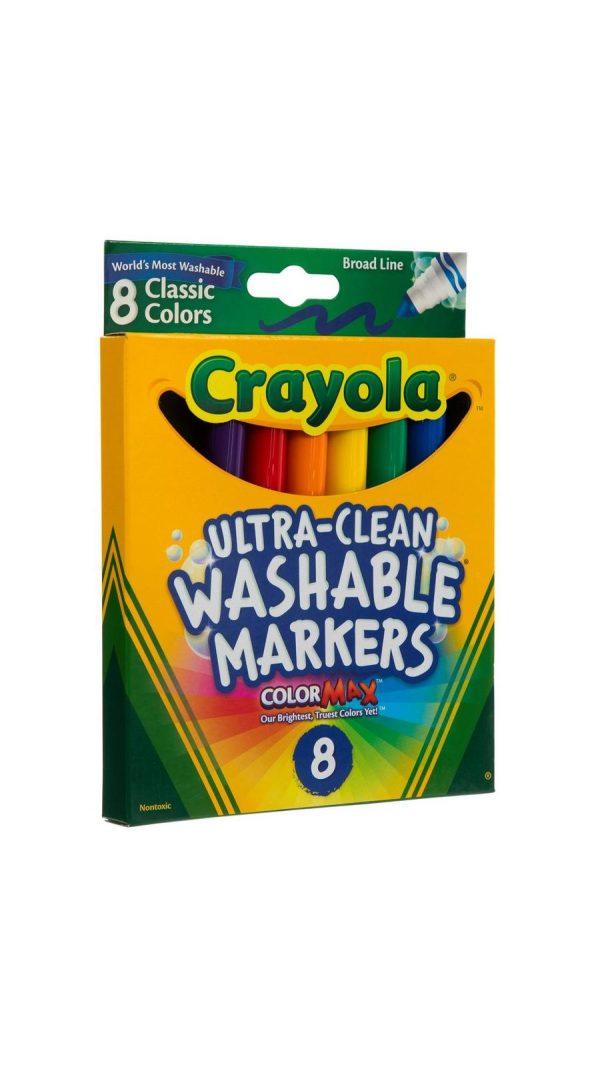 CRAYOLA 8 ULTRA CLEAN BROADLINE MARKER 58-8328